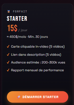 Sponsor STARTER · Plage publicitaire 30 jours sur DJ RABOR