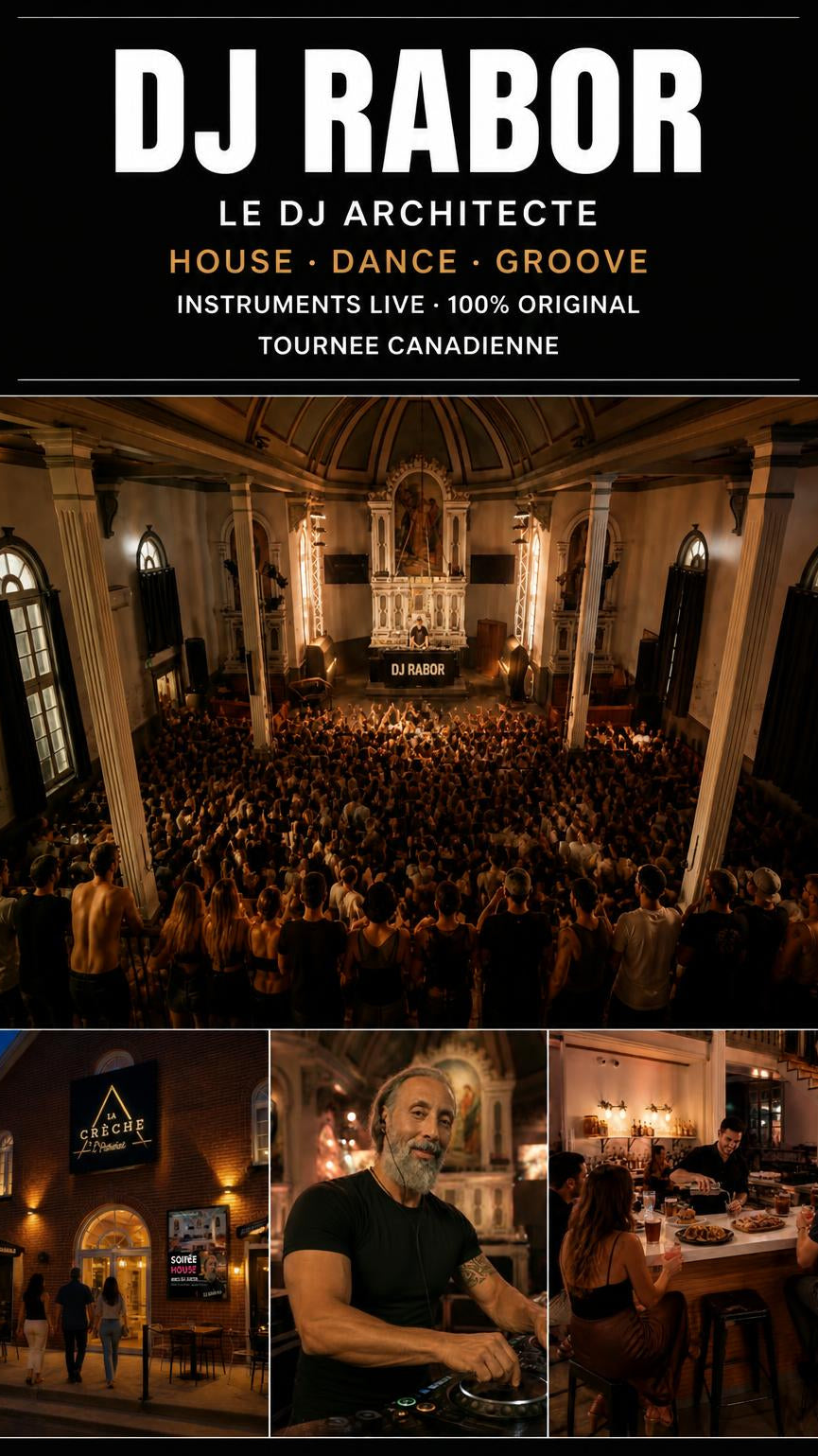 Soirée House — 21 Novembre.  DJ RABOR · Le DJ architecte · Cabaret La Crèche