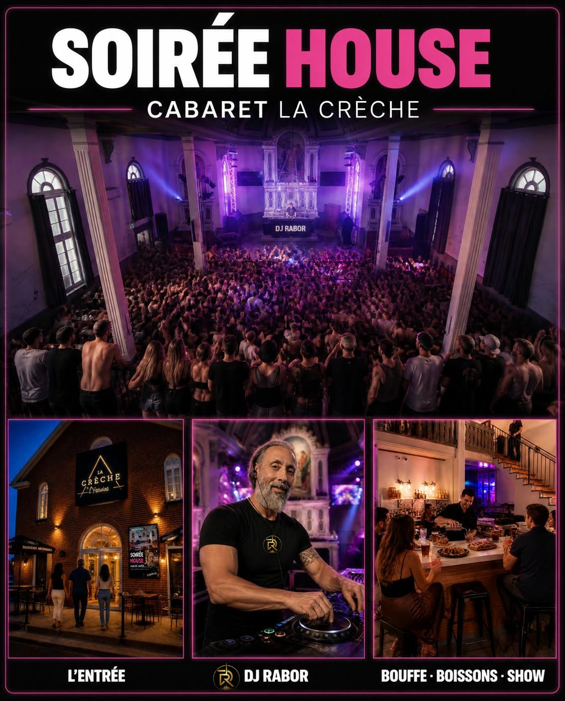 Soirée House — 30 Décembre. DJ RABOR · Le DJ architecte · Cabaret La Crèche